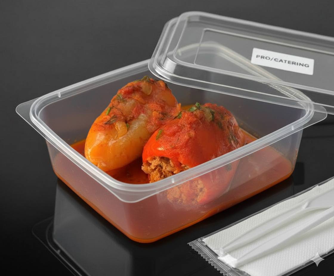 Перец фаршированный мясом и рисом в томатно-сметанном соусе